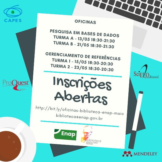 Inscrições abertas para as Oficinas de Pesquisa em Bases de Dados e Gerenciamento de Referências, promovida pela Biblioteca da Enap