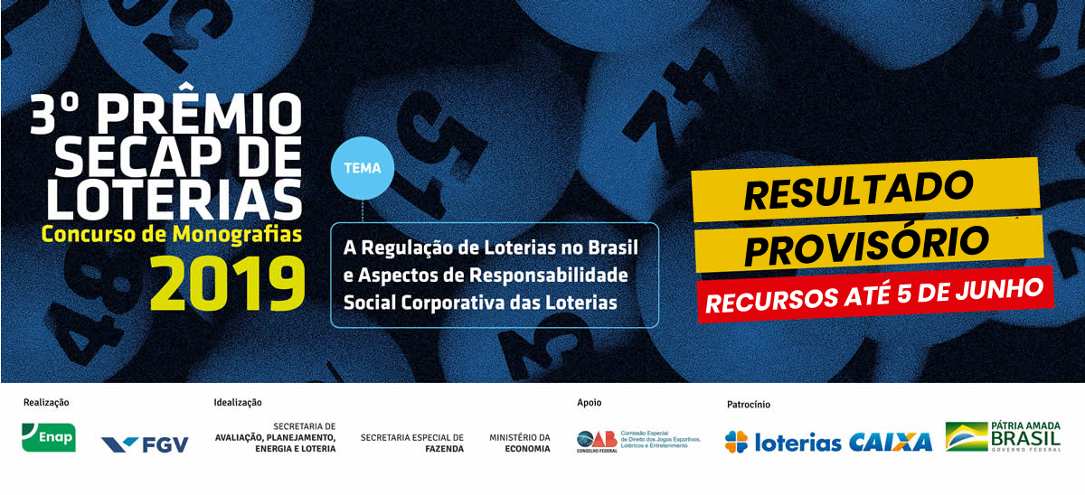 3º Prêmio Secap de Loterias – 2019 - Resultado provisório